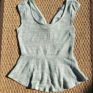 Short-sleeved knit top.